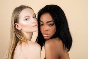 glamour interracial lesbian - Premium Photo | Interracial lesbian lgbt multiethnic mixed nation couple  woman friendly relationships.
