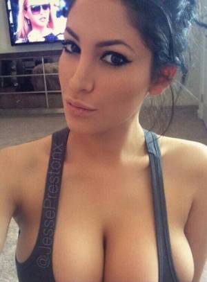 busty asian tits tank top - FLBP sexy brunette takes selfie in tiny gray tank top