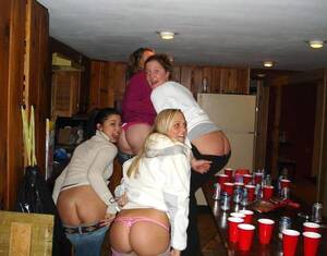 College Thong Porn - Drunk college girls show panties and thongs - Panty Pit