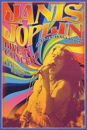 Janis Joplin 1960s Porn Movie - Amazon.com: buyartforless Janis Joplin Live in Concert Avalon Ballroom San  Francisco Feb 17-18 1967 36x24 Music Art Print Poster, Multicolor, (AQ  241346): Posters & Prints