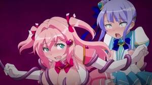 clothed anime girls lesbian - Akusei Jutai Hentai scene! Teen girls gets gets penetrated by lesbian  monster