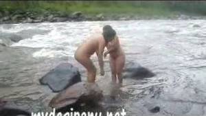 desi nude river - Two Indian porn stars â€“ aunties bathing in river