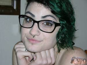 handjob model glasses - Emo Glasses Wearing Teen Models Nude, Gives Handjob And Receives A Facial