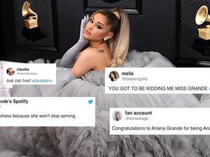 Meme Ariana Grande Nude Porn - Best Twitter reactions: Ariana Grande Grammys dress 2020