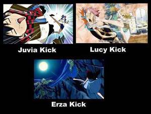 Fairy Tail Kyoko Porn - Fairy Tail, Juvia kick, Lucy kick, Erza kick, XD