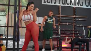 milf gym - Energized MILF with thick forms, nasty hard sex at the gym - Hell Moms