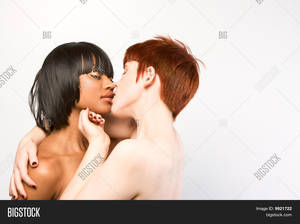 erotic interracial lesbians - Young Interracial Lesbian Couple In Love Kissing