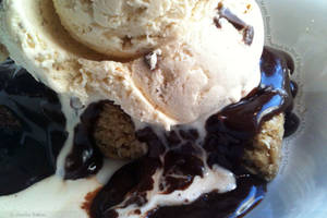 Hot Fudge Porn - Warm Blondie Drenched in Hot Fudge with a Scoop of Vanilla Chocolate Chip  Ice Cream