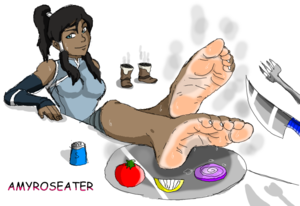 Korra Avatar The Last Airbender Feet Porn - Avatar Korra Ebony Sweaty Soles For Dinner by amyroseater on DeviantArt