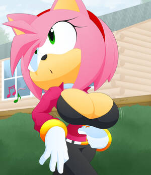 Busty Amy Rose Porn - 1125 - suggestive, artist:slickhedge, amy rose, busty amy, unzipping,  whistle - art.mobius.social