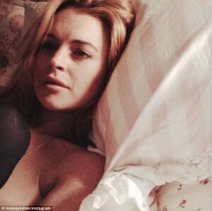 Big Boob Porn Lindsay Lohan - Lindsay Lohan reveals a bit too much as she shares another topless photo of  herself | Daily Mail Online