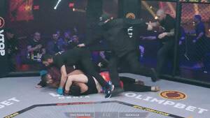 China Mma Porn - Inter-gender MMA fight involving Russian porn star is stopped in wild  scenes - Daily Star