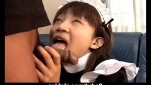 asian maid blowjob - Japanese teen giving a hot blowjob Maid uncensored