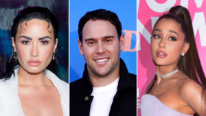 Get Ariana Grande Porn Captions - Scooter Braun: Music mogul reportedly dumped by Demi Lovato and Ariana  Grande after Justin Bieber rumours | Ents & Arts News | Sky News
