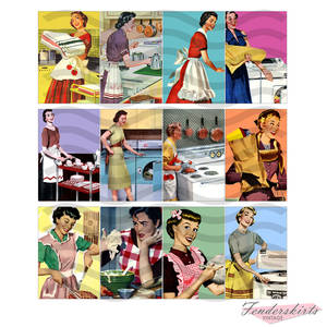 1950 Housewife Retro Kitchen Porn - Vintage 1950s Retro Housewives Collage Sheet Digital File, printable  download clip art