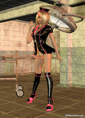 3d Porn Babes Leather Dress - Blond 3D shemale in leather dress - Cartoon Porn Pictures - Picture 4