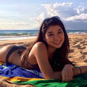 Asian Girl Beach Porn - Nice asian girl on the beach and she wears black bikini #asiangirl