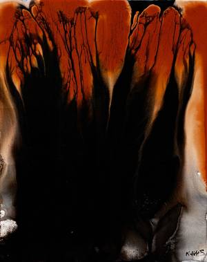 Bisele Two At The Office Porn - Abstract EXP Original Painting In Black & Orange 2863.052814 by Kris Haas |  $500 | 19