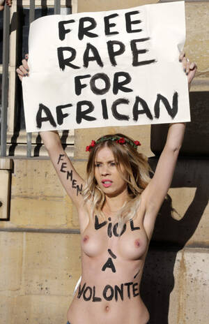 Immigration - breedingthewhitesaway: blackbreedingonly: A European woman protesting in  support of increased African immigration. Oh nice This a worthy  fight.Foreigners like African Immigrants shouldn't live under the tyranny  of the whites' laws. Tumblr Porn