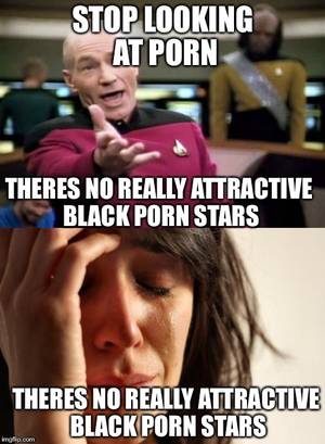 Black Porn Meme - STOP LOOKING AT PORN THERES NO REALLY ATTRACTIVE BLACK PORN STARS THERES NO  REALLY ATTRACTIVE BLACK
