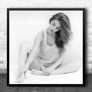 naked girl art nude - Portrait Girl Model Woman Black And White Fine Art Nude Naked Square Wall  Art Print - Wild Wall Art