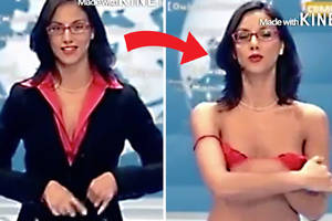 japan naked news videos - News reporter strips naked while reporting live on air