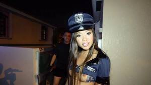 Halloween Porn Asian - Petite Asian in Police uniform gets fucked On Halloween Party