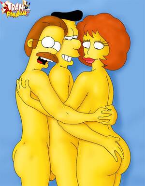 famous toon threesome - Cartoon threesome sex performed by Ned and Maude Flanders.
