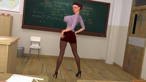 3d Female Teacher Porn - Quick Threesome Sex Between Female Teacher and Two Students | Porn Comics