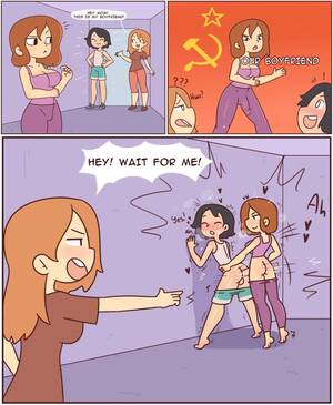 Funny Mom Comic Sex - Rule 34 - 1boy 2futas against wall anal anal sex ass balls big breasts  black hair blush breasts bulge cleavage closed eyes comic communism curvy  dialogue dickgirl dickgirl/male digital media (artwork) english