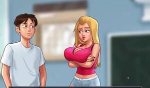 busty cartoon fuck - Busty MILFs and hot teens fuck in a porn video game - CartoonPorn.com
