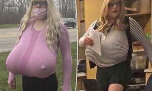 Hamilton Real Teacher - Trans teacher Kayla Lemieux is seen in new picture walking with her giant  Z-cup prosthetic breasts after parents at Nora Frances Henderson Secondary  School fume over her hiring | Daily Mail Online