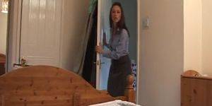 Angry Mom - Angry mom gives her boyfriend a harsh handjob