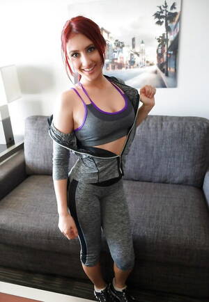 Addison Ryder Couch Blowjob - Sexy american red-haired Addison Ryder in undies showing big knockers and  sexy butt