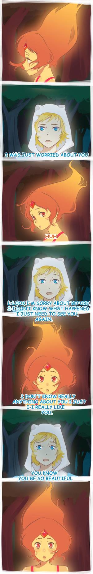 Emerald Princess Adventure Time Porn - Finn and Flame Princess, Adventure Time-- anime style