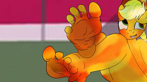 Mlp Foot Porn - 146174 - suggestive, artist:feetandpaws2017, applejack (mlp), anthro,  friendship is magic, hasbro, my little pony, feet, female, foot fetish,  solo, solo female - Furbooru