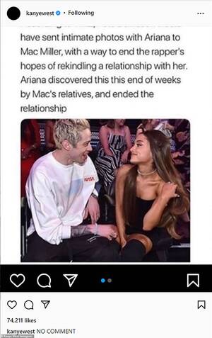 As Ariana Grande Porn Captions - Kanye West BURIES Pete Davidson replica in new video as he launches attack  on Kim Kardashian's beau | Daily Mail Online