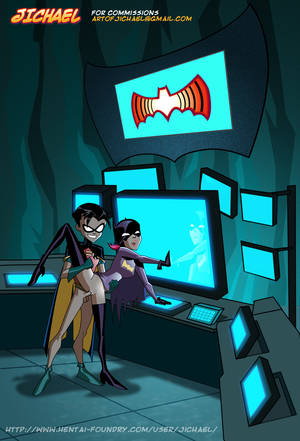 Batman Batgirl And Robin Porn - Robin and Batgirl in the Batcave (shaven version) by jichael