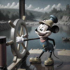 Mickey Mouse Anime Porn - Totally Legal Character Portrait of Steamboat Willie : r/StableDiffusion