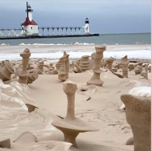 dildo in nude beach - These sand sculptures formed by strong winds eroding frozen sand :  r/interestingasfuck