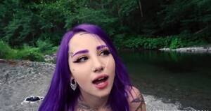 emo girl facial cumshot - Excited emo young woman loves facial cumshot in outdoor XXX porn | AREA51. PORN