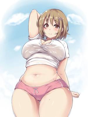 Anime Porn Fat Thighs - idolmaster idolmaster cinderella girls mimura kanako moisture (chichi) high  resolution 1girl belly blue sky