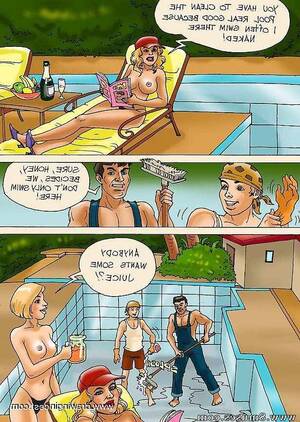 Cartoon Swimming Porn - Family members please each other near the swimming-pool | Porn Comics