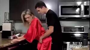 blonde milf masturbates in kitchen - Fuck with blonde milf in kitchen watch online