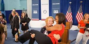 Michelle Obama Lesbian - Michelle Obama Gets Picked Up By Lesbian Wrestler