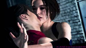 hentai shemale tongue kiss - Resident Evil : Claire & Jill Lesbian Kissing | KamadevaSFM - XVIDEOS.COM