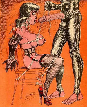 Bondage Blowjob Art - Bound Blowjob Drawings - Sexdicted