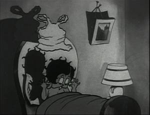 Betty Boop Having Sex - Still from 'Mysterious Mose' featuring Betty Boop naked in bed