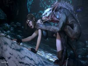Lara Croft 3d Monster - Lara Croft fucked doggy style by creepy monster while being a Tomb Raider -  LuxureTV