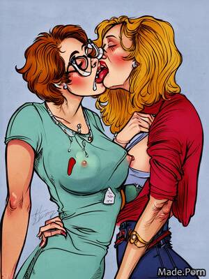 Cartoon Glasses Porn - Porn image of glasses perfect boobs babe lesbian jewelry nipples cartoon  created by AI